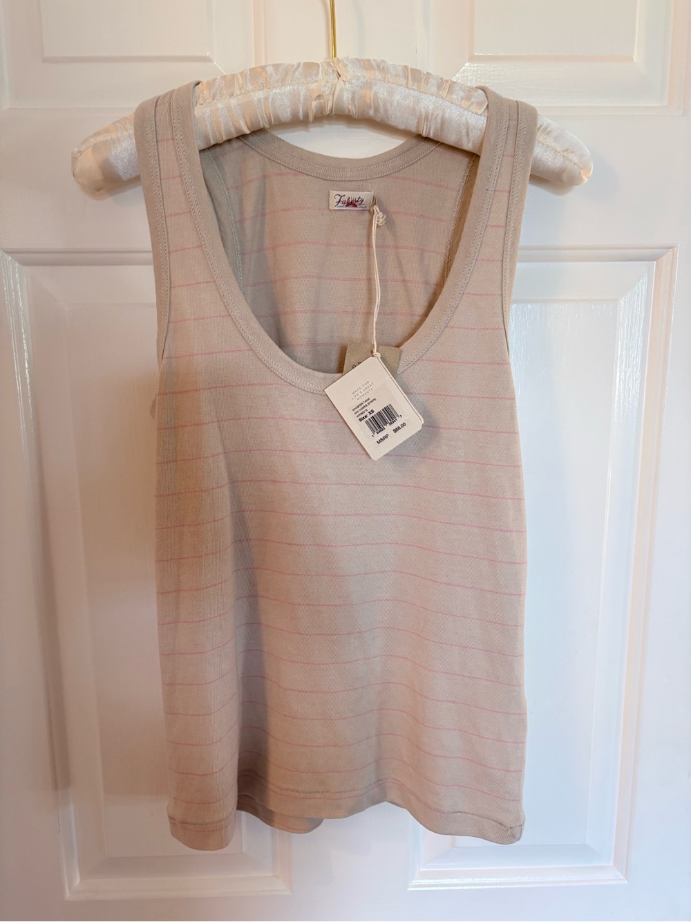 NWT Faherty Beige Stripe Tank Top - XS
